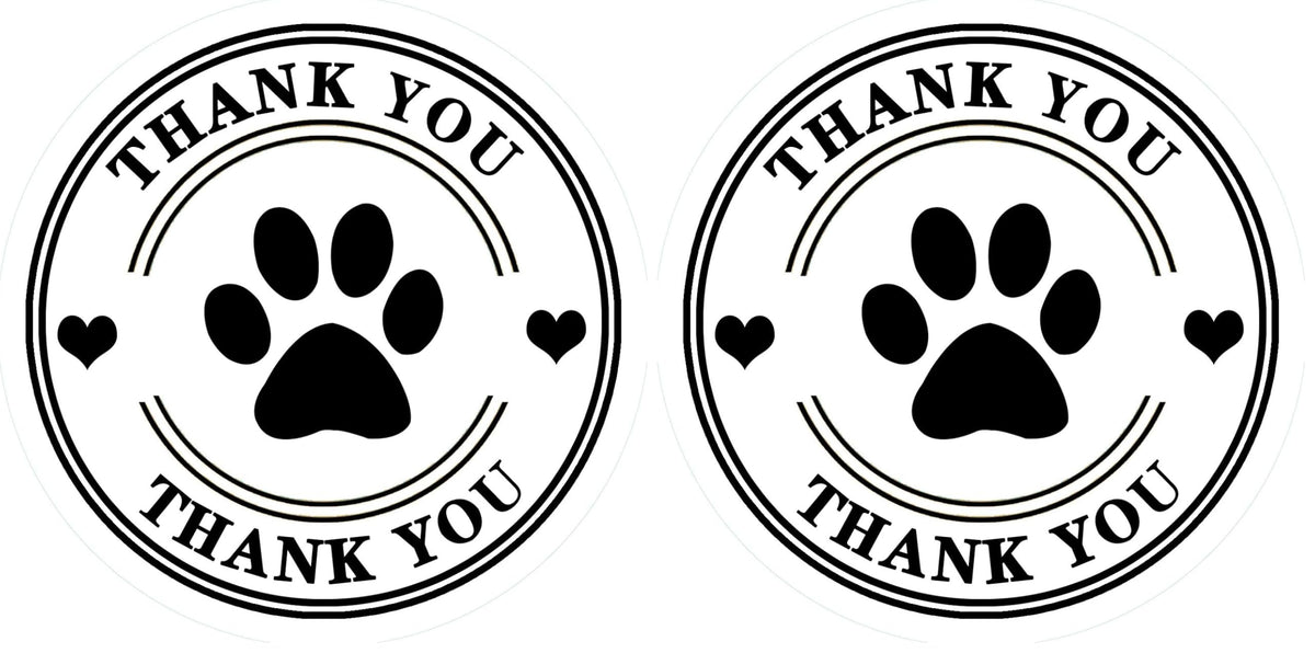 500 Pet Black Footprints Thank You Labels per Roll,Puppy Paw Stickers for Cookie Bag,Gift Box (Pack of 2) small (Pack of 2)