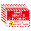 12 Pack Main Service Disconnect Labels Sign, Emergency Service Disconnect Sticker Decals for Electrical Panel, Indoor and Outdoor(5"x3.5")