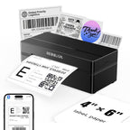 Rongta Bluetooth Shipping Label Printer, Wireless 4x6 Thermal Label Printer for Shipping Packages, Support Phones, Compatible with Windows macOS Android iOS for Small Business Black