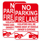 No Parking Fire Lane Sign, Reflective Aluminum, 12 x 18 Inches, Weather Resistant, UV Protected, Indoor Outdoor Use, 2 Pack Red - 2 Pack - 12" x 18" 01