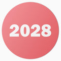 2028 Year Labels, 0.75 Inch Round, Red, 300 Count 2028 10 Sheets