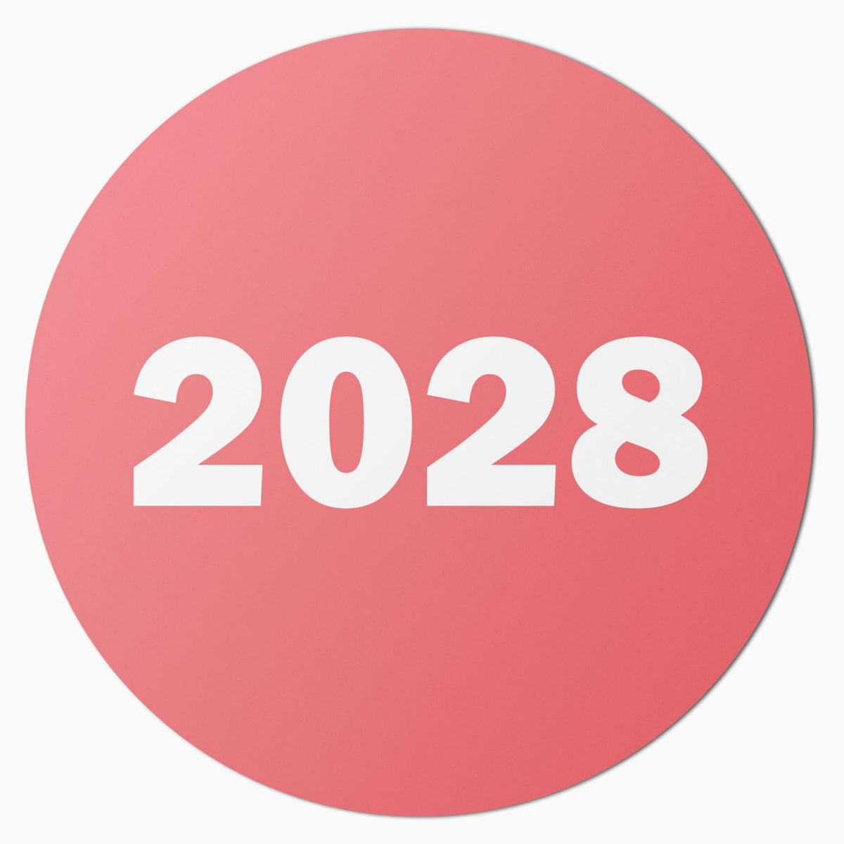 2028 Year Labels, 0.75 Inch Round, Red, 300 Count 2028 10 Sheets