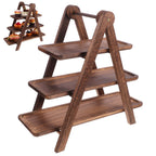 CALLARON Wooden Three-Tier Tray Storage Rack Brown