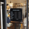 Magnetic Business Hours Sign, Changeable Store Hours Board for Glass Door Black 10.24 x 10.24 " Full Sign Set