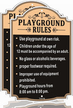 Playground Rules Sign Playground Signs Kids Children Adult Safety Traffic Sign 12x18 Inches Metal Reflective Sturdy Rust Aluminum Weatherproof Easy To Install Outdoor 2 Pack