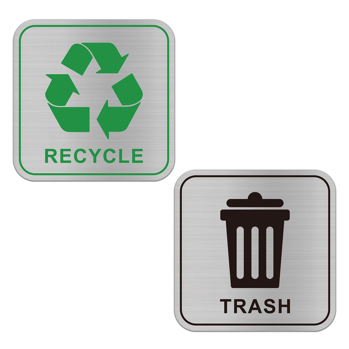 Trash and Recycle Signs