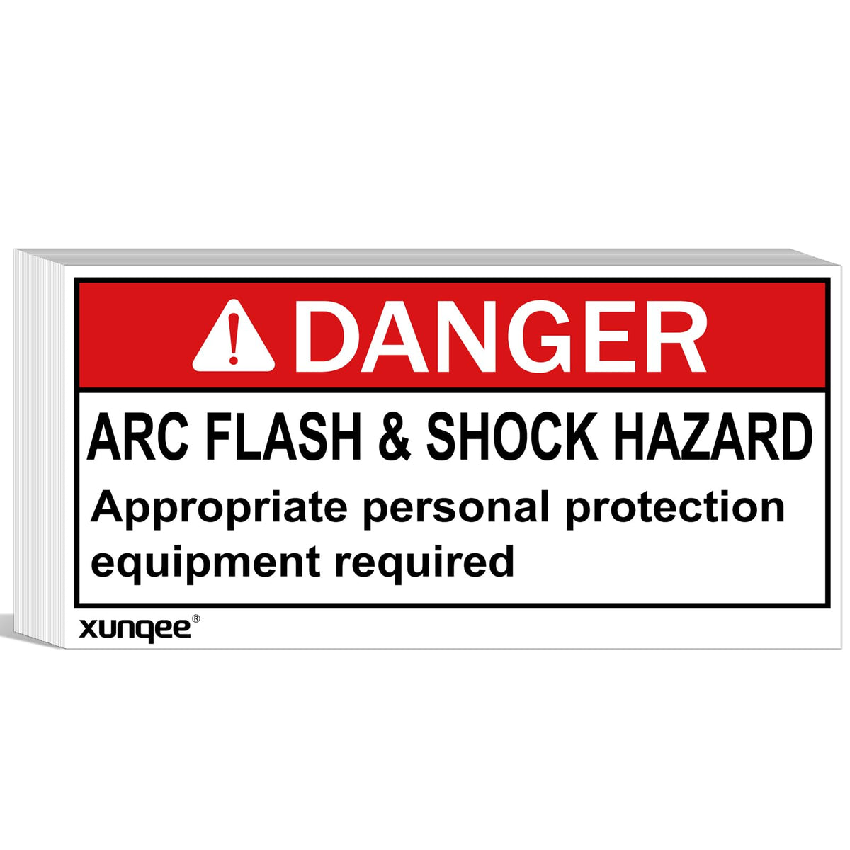 100 pack 2 * 4 inch WARNING Arc Flash and Shock Hazard Appropriate PPE Required,High Performance Vinyl Lable for Electrical,Black and Orange on White Safety Signs for the Workplace (red danger label) red danger label