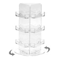 PATIKIL 3 Tier Greeting Card Display Stand, Acrylic Cards Rotating Display Stand Spinning Postcard Rack for Postcard Photo Rack Desk Book Stamp, Clear