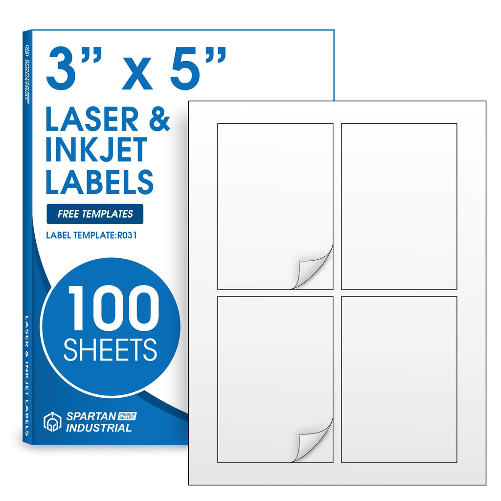 3" X 5" Matte White Printable Labels for Inkjet and Laser Printers 400 Labels