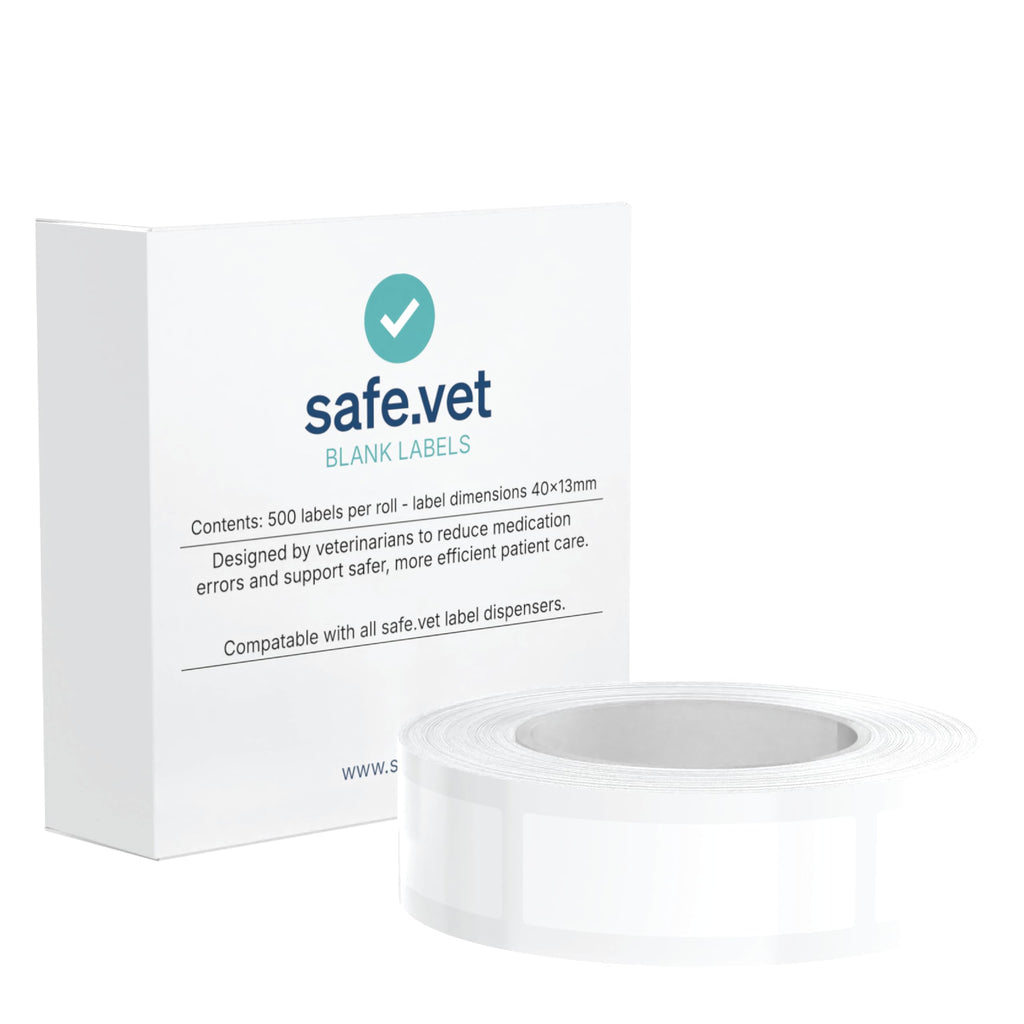 Blank Veterinary Syringe Labels — Write-On Labels for Custom Drug Identification – Roll of 500 | Safe Vet White