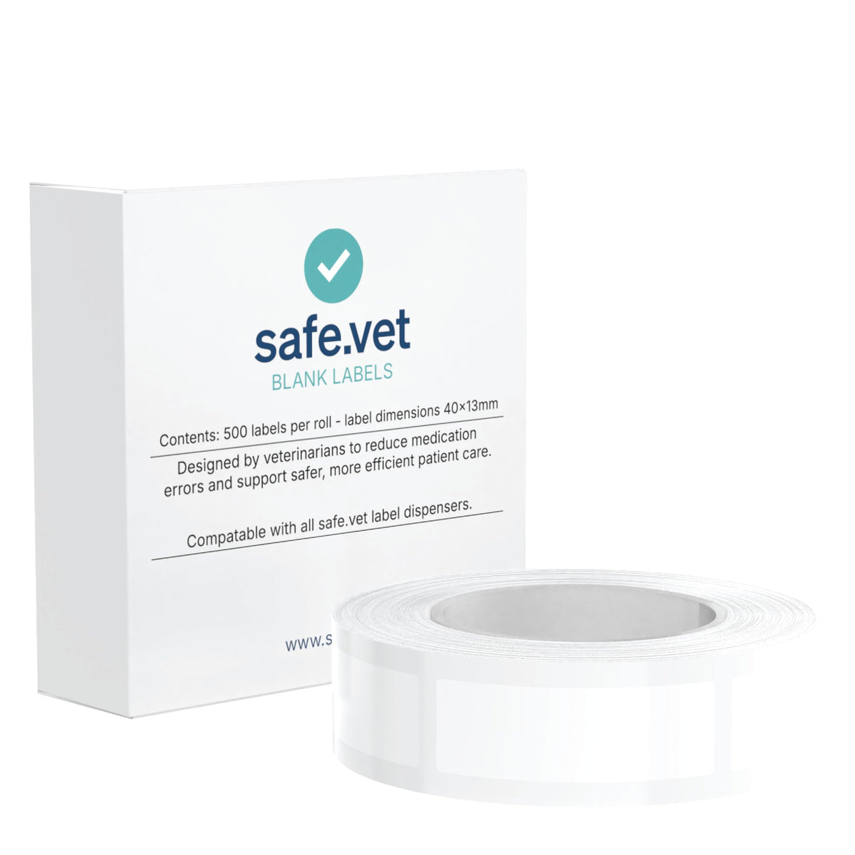 Blank Veterinary Syringe Labels — Write-On Labels for Custom Drug Identification – Roll of 500 | Safe Vet White
