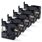 Replacement for Dymo Rhino Label Tape 3/8 Permanent Vinyl Industrial White on Black 3/8'' 5