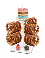 Acrylic 1-Pack (12" L × 12" W × 18" H) Donut Stand, Pretzel & Bagel Holder, Clear Dessert Stand, for Donut Party Decorations Shower Birthday Party