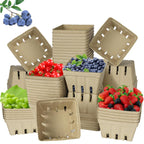 30 Pack Natural Pulp Fiber Berry Baskets, Vented Produce Containers Berry Baskets (30 Pack)