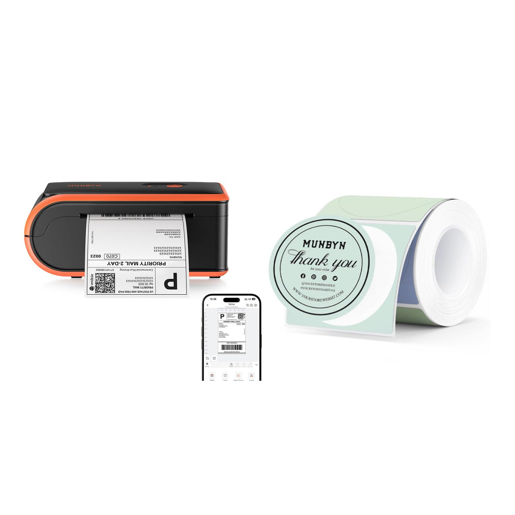 2 Inch Circle Thermal Labels+MC240 Bluetooth Thermal Label Printer