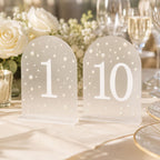 JarThenaAMCS 10pcs Arch 3D Pearl Wedding Table Numbers 1-10