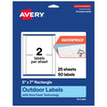 Avery Outdoor Waterproof Rectangle Labels with Sure Feed Technology, 5" x 7", White Film, Compatible with Laser Printers, 50 Labels Total, Great for Product Branding, Packaging, and More