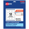 Avery Outdoor Waterproof Rectangle Labels with Sure Feed Technology, 1-13/16" x 2-3/16", White Film, Print-to-the-Edge, Compatible with Laser Printers, 300 Labels Total