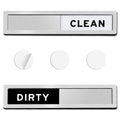 Dishwasher Magnet Clean Dirty Sign - Strong Magnetic & Non-Scratch Reversible Dishwasher Indicator, Easy to Slide & Read, with Optional Adhesive - Dishwasher Sign Kitchen Decor and Accessories Dishwashermagnet-s-brushedsilver