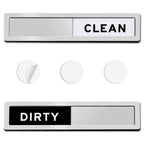 Dishwasher Magnet Clean Dirty Sign - Strong Magnetic & Non-Scratch Reversible Dishwasher Indicator, Easy to Slide & Read, with Optional Adhesive - Dishwasher Sign Kitchen Decor and Accessories Dishwashermagnet-s-brushedsilver