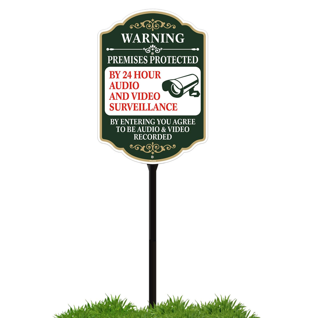 Premises Protected by 24 Hour Audio and Video Surveillance Sign