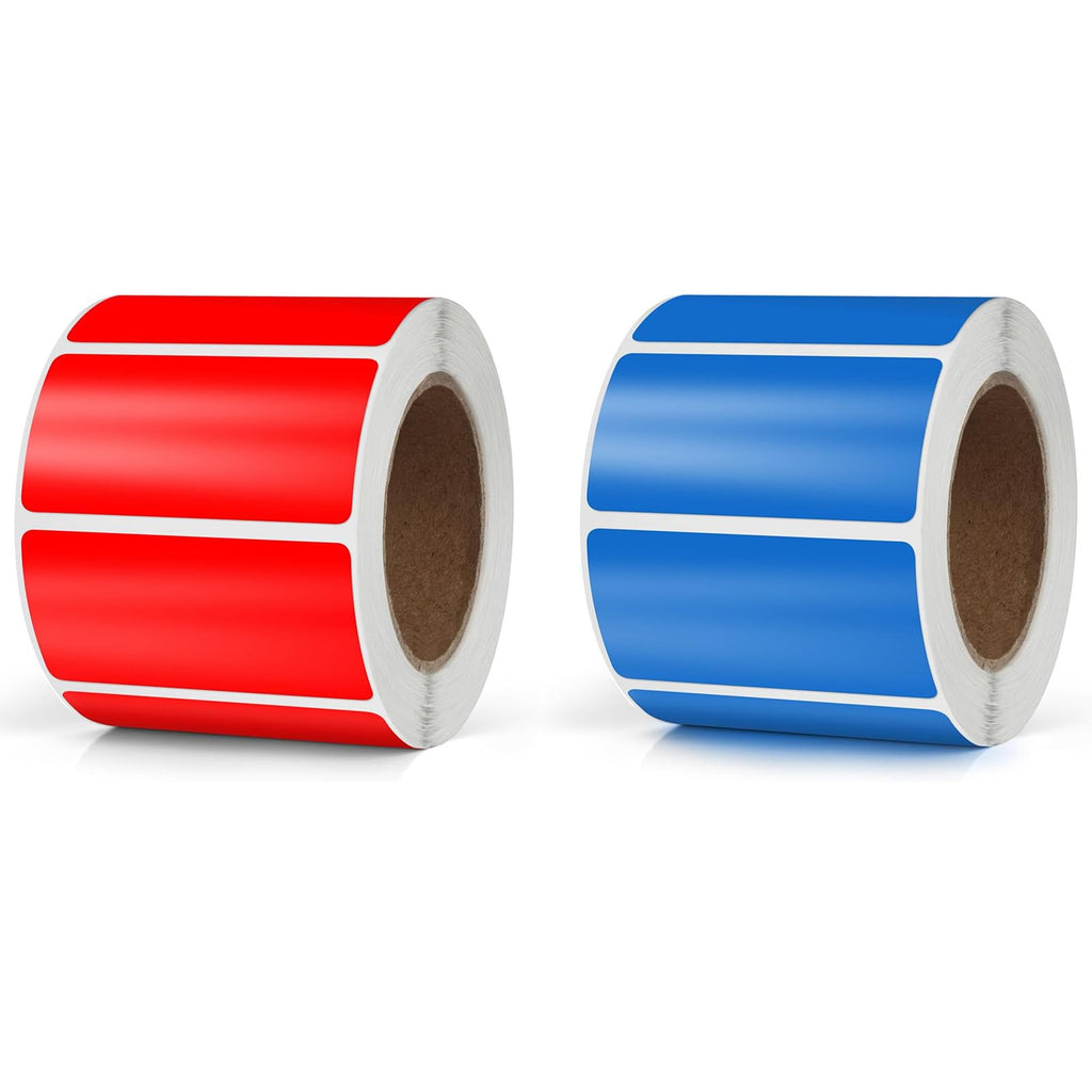 Rectangle Stickers 2 x 1 Inch (Red & Blue)