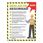 Affrolling Spanish Safety Rules Poster 18"x24" Waterproof Tear Resistant