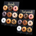 2 Pack Donut Wall Display Stand for Dessert Table, Clear Acrylic Donut Board Display Holder Wall Stand for Wedding Birthday Holiday Party Bridal Baby Shower Decorations, 13.78 x 9.84 Inch