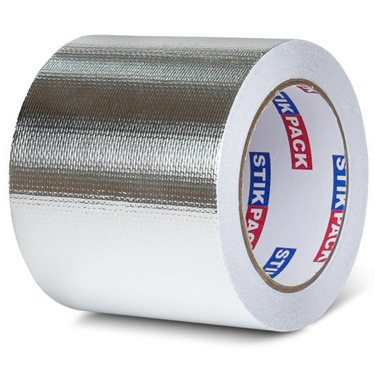 Aluminum Foil Heat Shield Tape 4in x 66ft, Self-Adhesive Heat Reflective Heat Resistant High Temperature Fiberglass Tear-Proof HVAC Silver Duct Tape for Ductwork, Dryer Vent & Insulation 4inx66ft