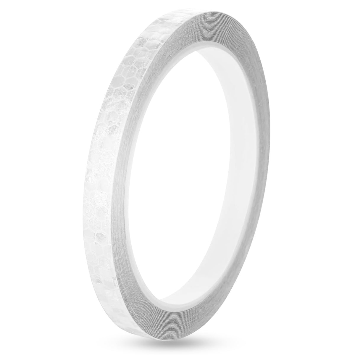 Neon Reflective Tape,0.4'' x 26ft Thin Reflective Tape for Bikes,Waterproof Self-Adhesive Reflective Strip Roll,Outdoor High Visibility Safety Warning Glow for Vehicles Bike Scooter Helmet (White) White