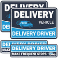 4 Pack Heavy Duty Flex Delivery Driver Car Magnets, Reflective Caution Frequent Stops Magnetic Signs, Flex Driver Accessories Decal Bumper Stickers KS_DeliveryManget_Blue