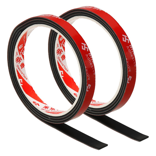 PATIKIL Neoprene Rubber Strips 3/8" Wide x 1/8" Thick x 3.3FT Long, 2Pcs Self Adhesive Solid Rubber Sheet for Shock Absorption Gasket DIY Crafts Sealing Weather Striping, Black 3/8" x 1/8" x 3.3FT 2