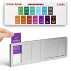 Office Door Sign with 6-Zone Sliding Design, 13 Interchangeable Status Options, Do Not Disturb, Please Knock, In A Meeting, Out Of Office, Back Soon, Custom Privacy Door Slider for Office, Meeting & Conference Room (Brushed Silver) - Patent Pending