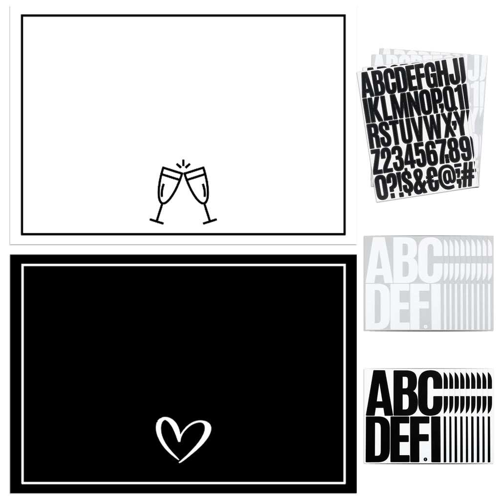 Briwooody 2 Pack 24x16 Inch Bottle Service Sign with Letter Stickers Props