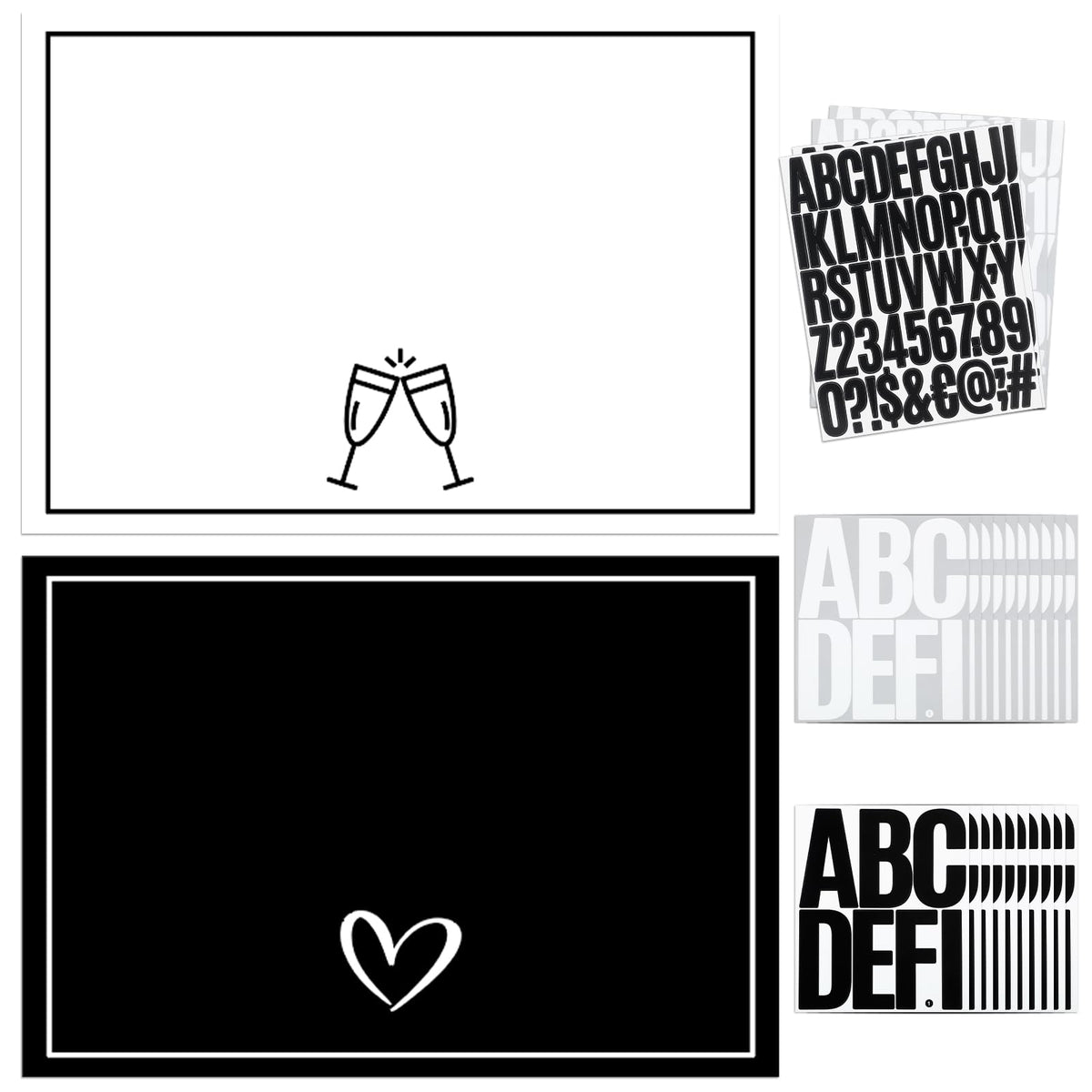 Briwooody 2 Pack 24x16 Inch Bottle Service Sign with Letter Stickers Props
