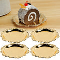 4 Pcs Metal Iron Golden Plate Round Jewelry Dish Tray Decorative Serving Dish Plates Small Nut Serving Tray Retro Key Trays for Food Drinks Snack Coffee Hanging Wall Decor