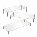 Acrylic Display Risers Clear Rectangular Stands with Metal Support Posts for Cake Stand Styling Countertop Tiered Organizer Small Size Transparent One Piece