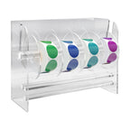 Acrylic Label Dispenser, Adjustable 6-Roll Label Organizer for Desktop 6 Disks