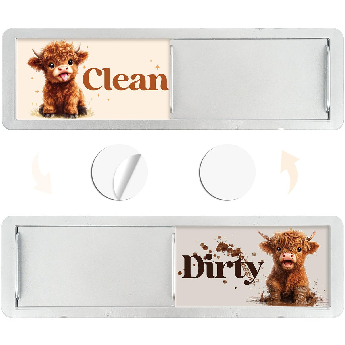 Highland Cow Clean Dirty Magnet for Dishwasher Magnetic Sign Highland Cow