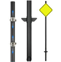 6'6'' Heavy Duty Metal Sign Post, Steel Round Signs Pole with Ground Spike, Adjustable Sign Mounting Brackets, Baked Enamel Finish for Yard, Parking, Traffic Signs(1 Pack, 80'') 78-Inch-Black 1-Pack