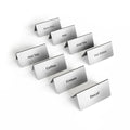 Imprint Plus Reusable Metal Beverage Tent Signs 8-Pack, 3 x 3 in, Silver