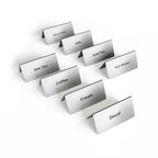 Imprint Plus Reusable Metal Beverage Tent Signs 8-Pack, 3 x 3 in, Silver
