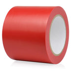 BOMEI PACK Floor Marking Tape 4 Inch x 108FT Red Warning Safety Stripe Tape for Walls, Floors, Pipes, Warterproof Caution Tape Ideal for Marking Hazardous Areas, Equipment