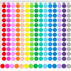 3600 PCS Colored Dot Stickers,1/2" Round Sticker 15 Colors Coding Labels 1/2 Inch