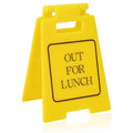 Funny Office Gag Gifts Out for Lunch Mini Desk Sign Cubicle Decor for Coworker Teammate Employee Boss Desk Accessories(Out for lunch)