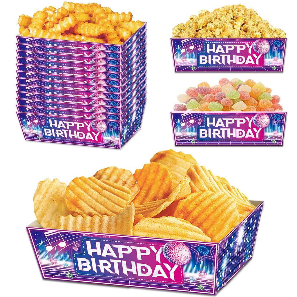 24 Pcs Disposable Paper Snack Trays for Kpop Theme Party Decor