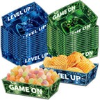 24 Pcs Paper Food Trays for Video Game Theme Party Decorations