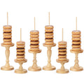 Gerrii 3 Pcs Wooden Donut Stand for Dessert Table 19.5"/17"/14.6" Farmhouse Unfinished Wood Donut Holder Display Stacker Detachable Rustic Dessert Table Tower for Birthday Party (Wood, Brown)