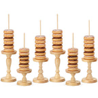 Gerrii 3 Pcs Wooden Donut Stand for Dessert Table 19.5"/17"/14.6" Farmhouse Unfinished Wood Donut Holder Display Stacker Detachable Rustic Dessert Table Tower for Birthday Party (Wood, Brown)