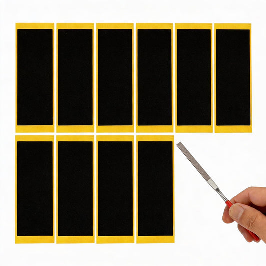TOMULE 10 Pcs Black Fingerboard Grip Tape 1.5x4.3in and 5.5in File for Skateboard Scooter Accessories, Professional Grip for Performance, Easy Apply Shape Polish for Fingerboard Obstacles Rails Decks